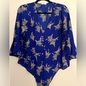 Sienna Sky Blue Floral Blouse